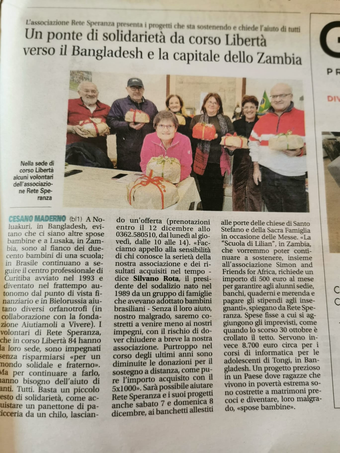 ARTICOLO PUBBLICATO SUL CITTADINO DI SEREGNO